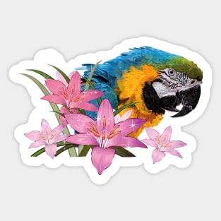 Blue and yellow macaw Sticker